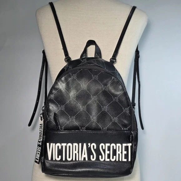 Victoria's Secret Monogram Mini City Black Backpack Purse Limited Edition 2018 - Picture 4 of 12